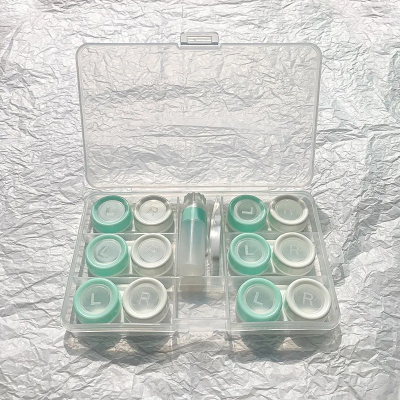 Rectangular contact lens case for women with multiple colour options and vibration cleaning function