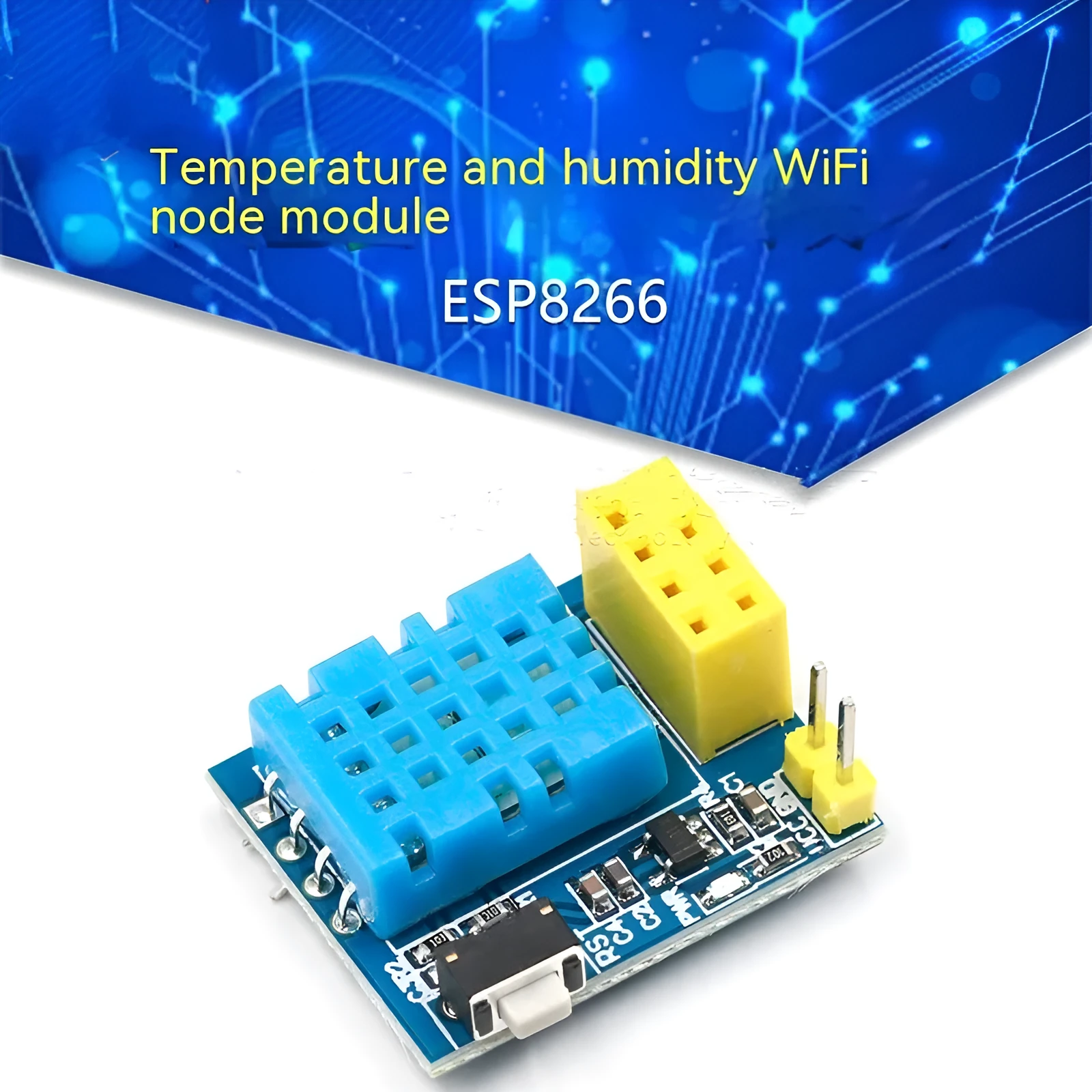 Temperature and humidity WiFi node module with DHT11 sensor for wireless environmental monitoring