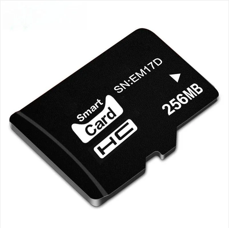 A single 256MB microSD TF memory card in its retail packaging.
