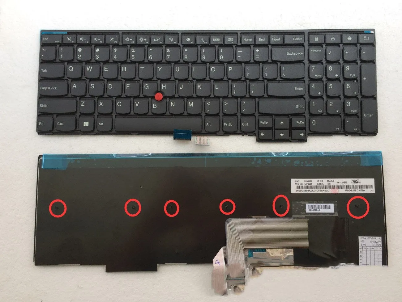 Black Lenovo E531 laptop replacement USB keyboard for W541 T550 W550s models