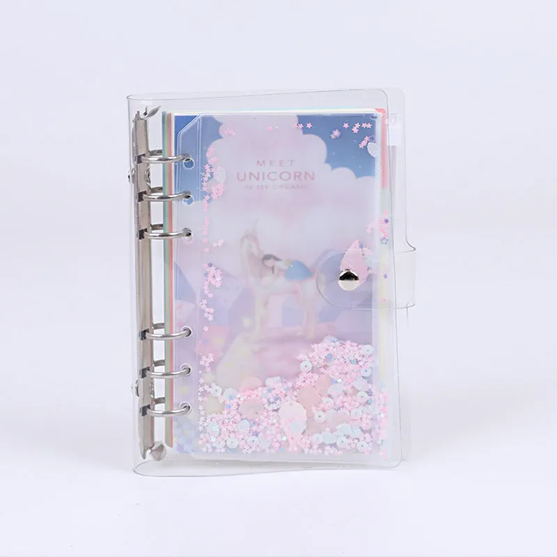 PVC metal binder shell in Alice Castle colour with loose leaf binding and pull side pocket