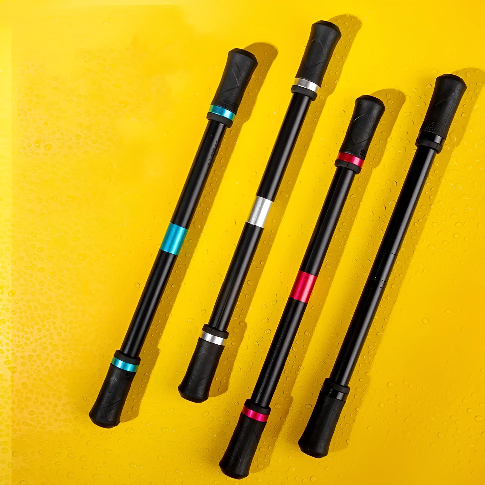 Pen Spinning ABS practice pen in black with 22cm length on plain background