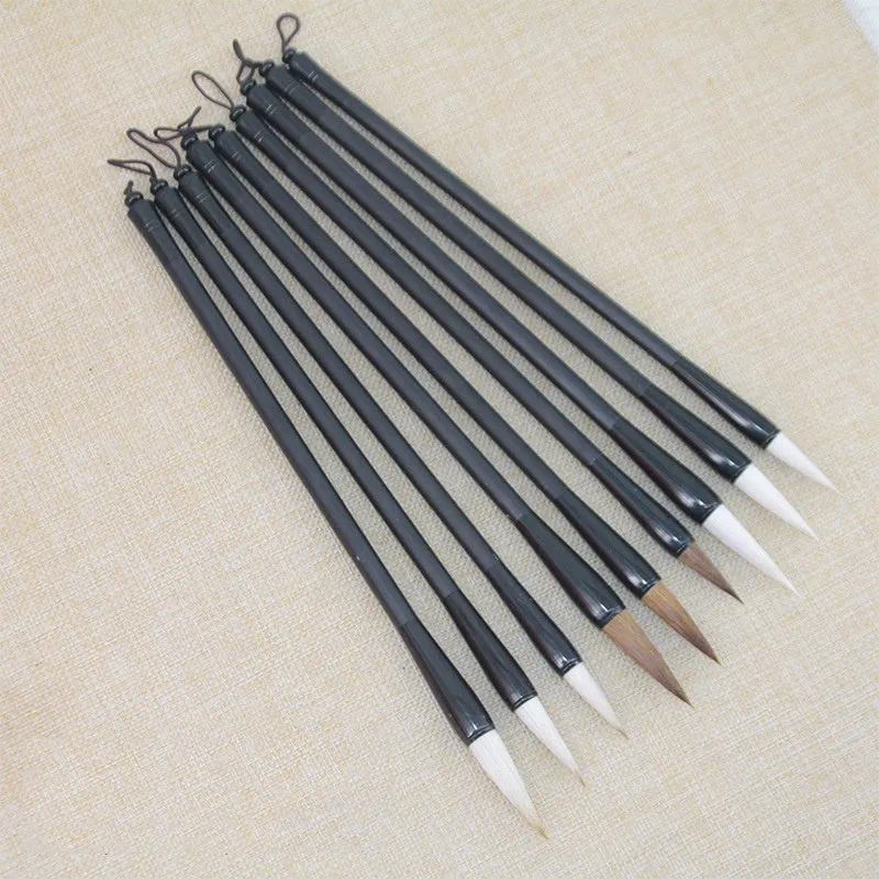 23cm student calligraphy brush with steel barrel and traditional brush design