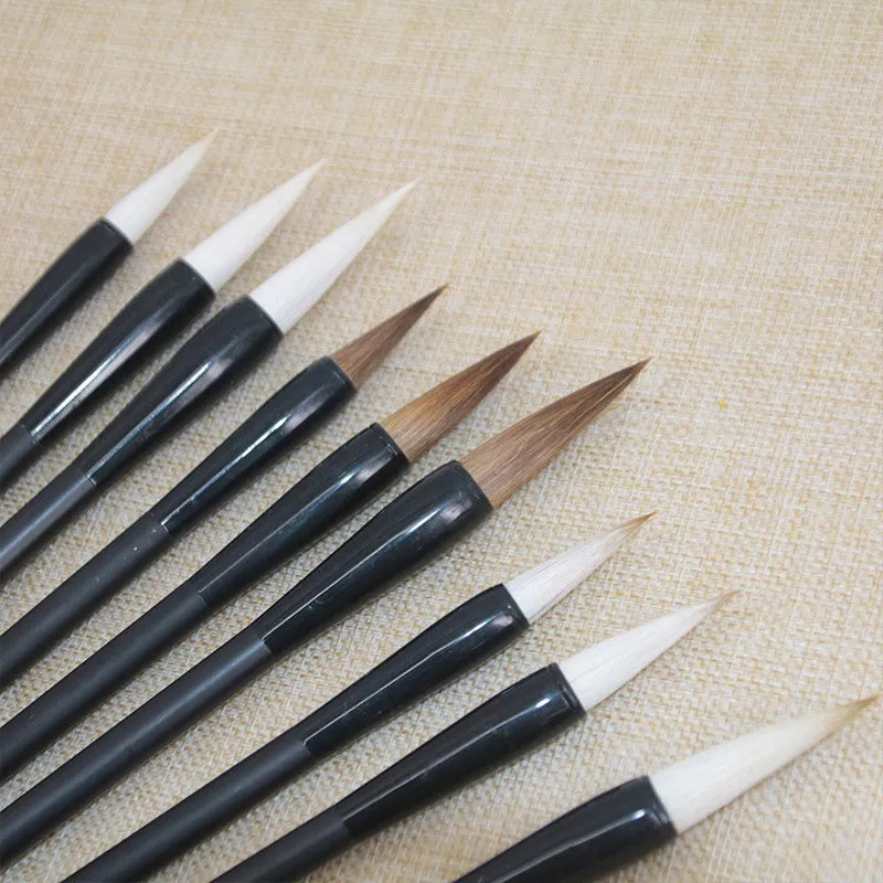23cm student calligraphy brush with steel barrel and traditional brush design