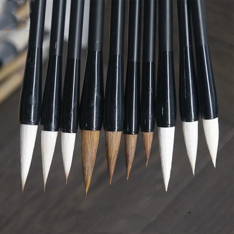 23cm student calligraphy brush with steel barrel and traditional brush design