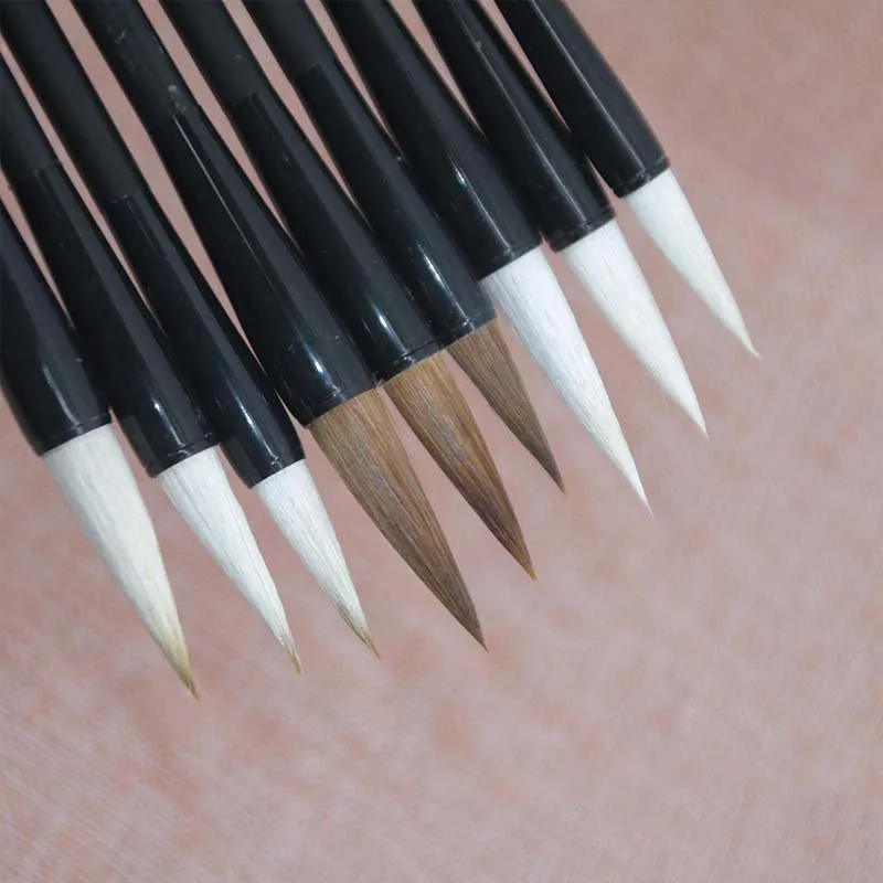 23cm student calligraphy brush with steel barrel and traditional brush design