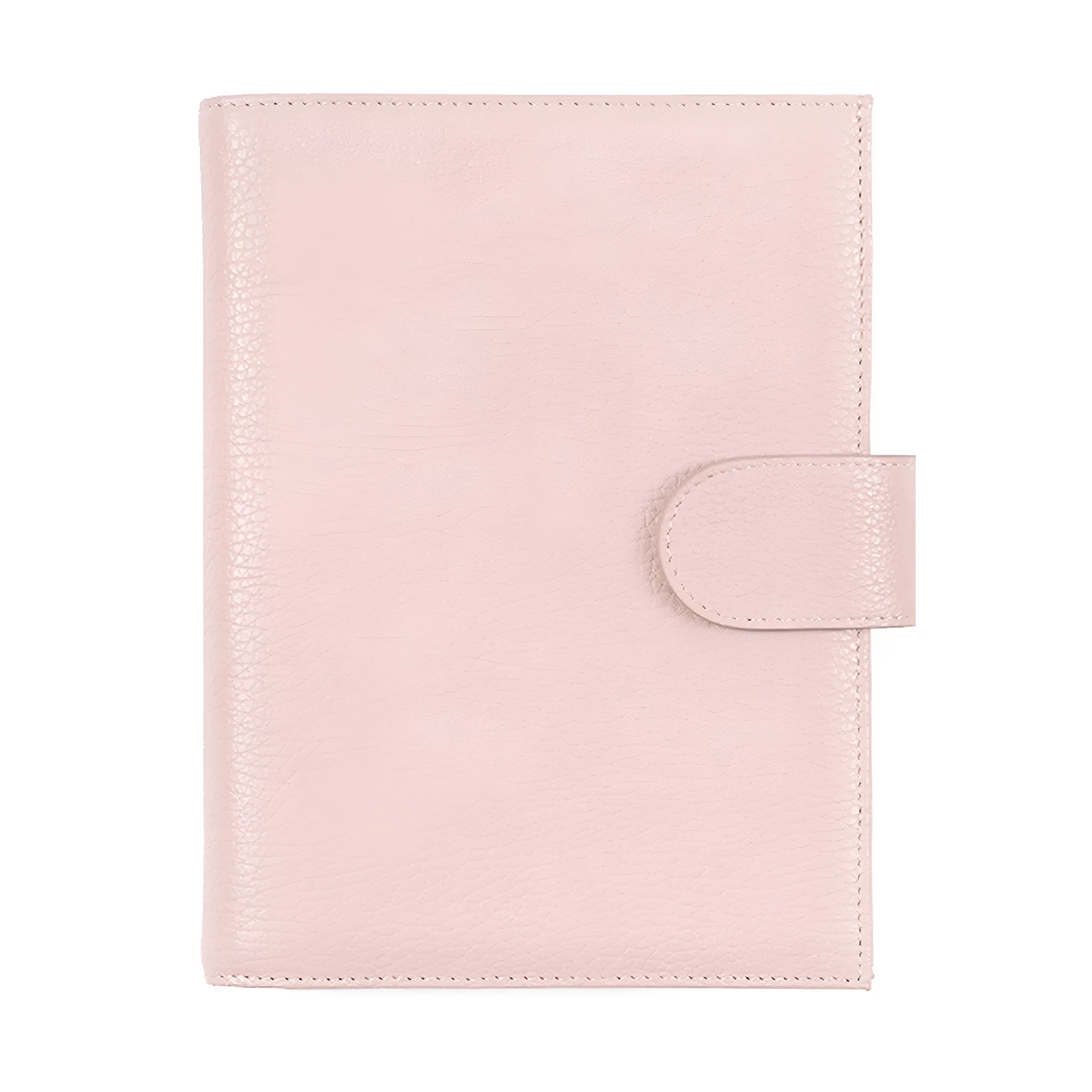 Lychee pattern cowhide leather notebook in A6 size with loose-leaf binding