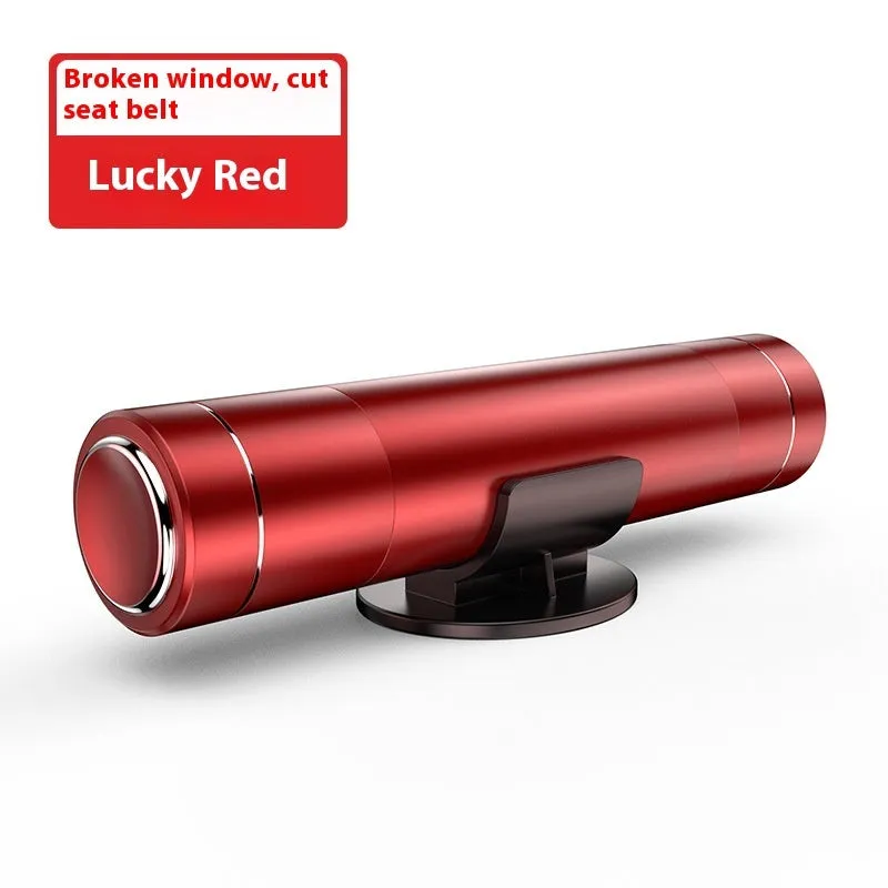 Aluminium alloy vehicle emergency window breaker tool in black, red, and silver colour options.