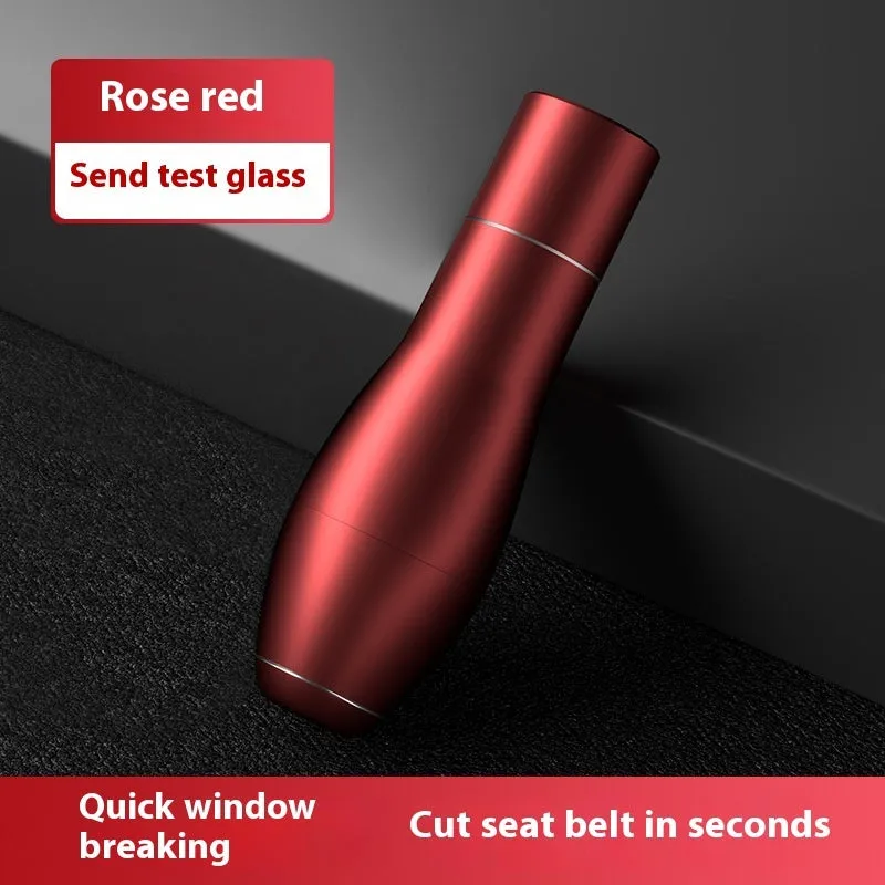 Aluminium alloy vehicle emergency window breaker tool in black, red, and silver colour options.