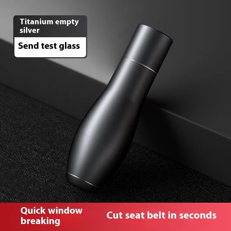 Aluminium alloy vehicle emergency window breaker tool in black, red, and silver colour options.