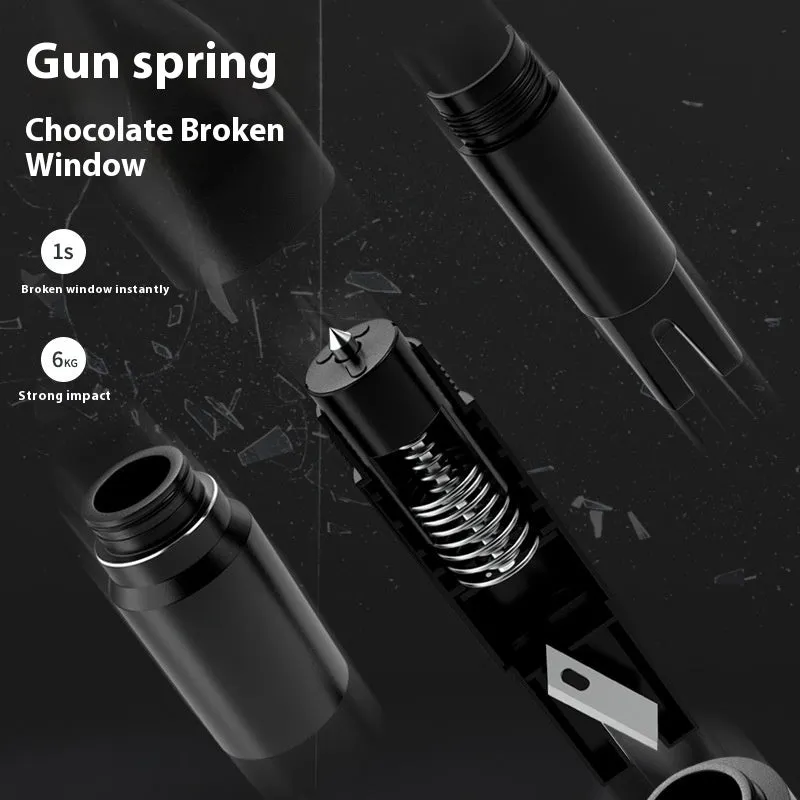 Aluminium alloy vehicle emergency window breaker tool in black, red, and silver colour options.