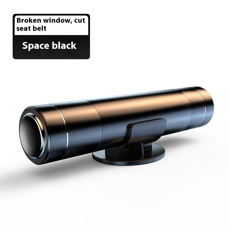 Aluminium alloy vehicle emergency window breaker tool in black, red, and silver colour options.