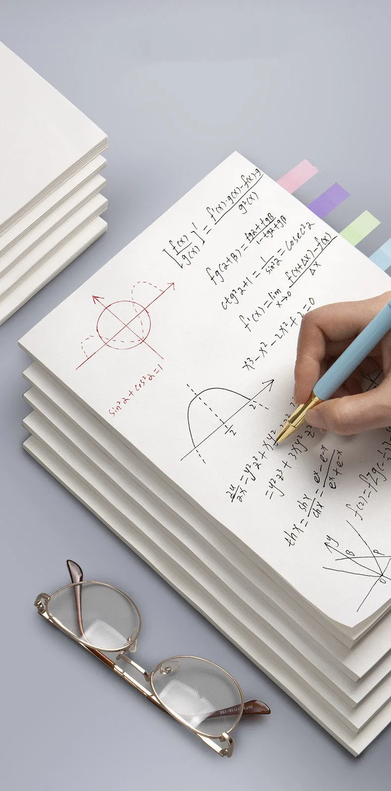 Calculus-themed blank draft book with picture colour cover, 250x170mm size